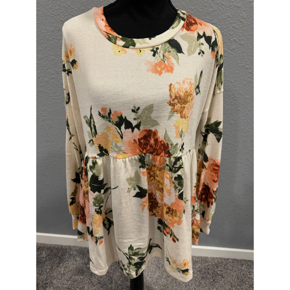 White Birch Women's Floral Peplum Top | Sz Small | NWOT - Picture 4 of 12